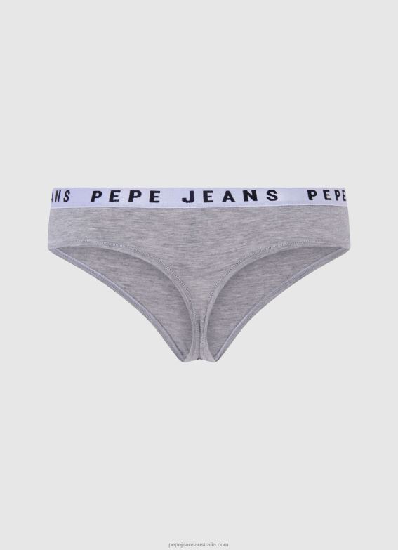 Women Grey Marl Pepe Jeans Classic Thong With Printed Logo 60J40568 - Image 2