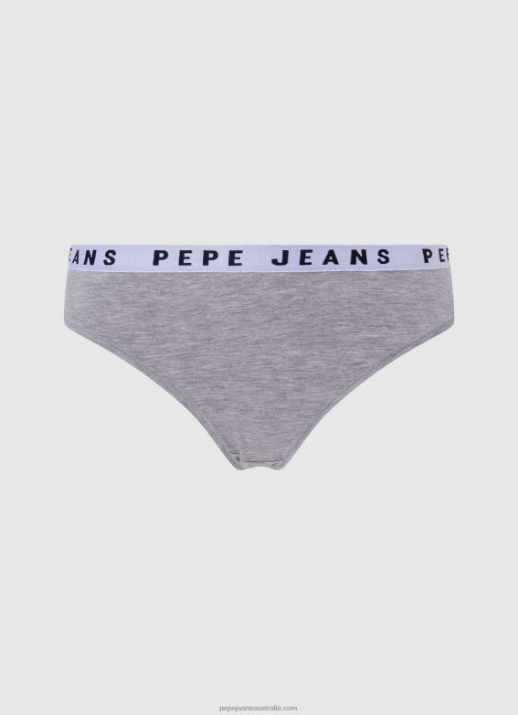 women_grey_marl_pepe_jeans_classic_thong_with_printed_logo_60j40568.jpg Women Grey Marl Pepe Jeans Classic Thong With Printed Logo 60J40568 - Image 1