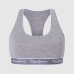 Women Grey Marl Pepe Jeans Cotton Sports Bra 60J40544