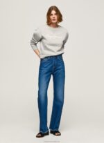 Women Grey Marl Pepe Jeans Logo Printed Jumper 60J40267 - Image 2