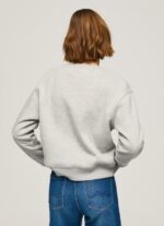 Women Grey Marl Pepe Jeans Logo Printed Jumper 60J40267 - Image 4