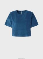 Women Jarman Pepe Jeans Cropped Fit Velvet T-Shirt 60J40461 - Image 5