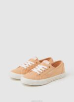 Women Light Orange Pepe Jeans Brady Basic Sneakers 60J40630 - Image 3