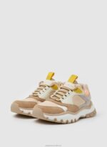 Women Light Peach Pepe Jeans Banksy Loom Combined Sneakers 60J40580 - Image 3