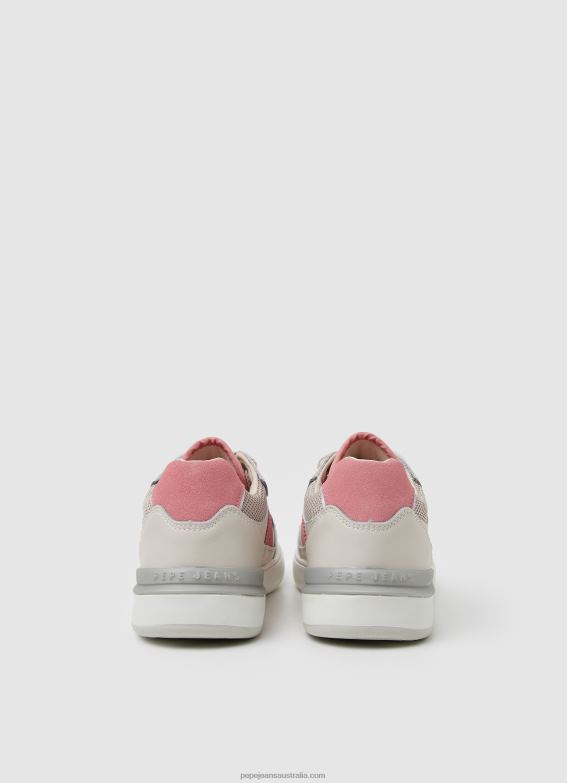 Women Light Peach Pepe Jeans Baxter Colors Combined Sneakers 60J40603 - Image 4