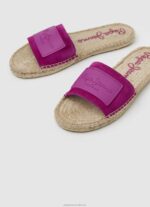 Women Light Plum Pepe Jeans Siva Berry Leather Sandals 60J40680 - Image 3