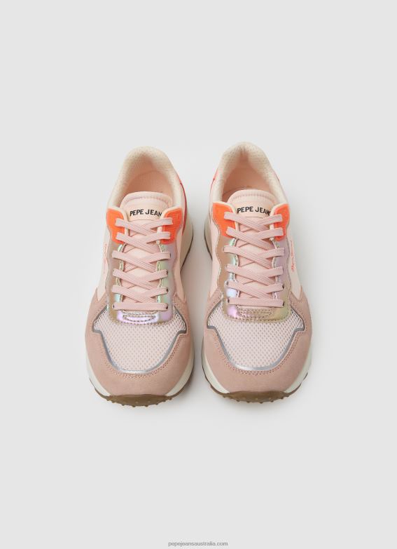Women Mauve Pink Pepe Jeans Joy Star Soft Combined Sneakers 60J40582 - Image 2