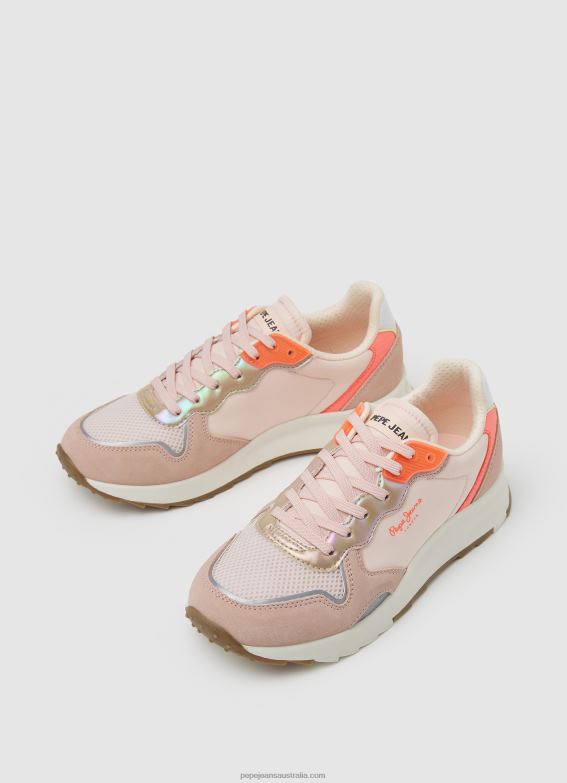 Women Mauve Pink Pepe Jeans Joy Star Soft Combined Sneakers 60J40582 - Image 3
