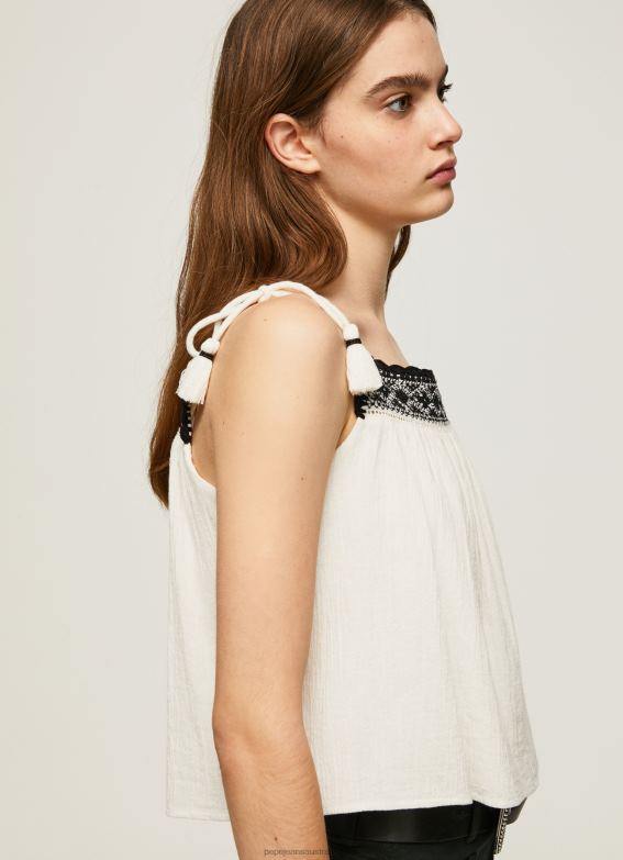 women_mousse_pepe_jeans_cotton_top_with_crochet_details_60j40335.jpg Women Mousse Pepe Jeans Cotton Top With Crochet Details 60J40335 - Image 1