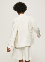 Women Mousse Pepe Jeans Linen Blazer With Double Neckline 60J40111 - Image 4
