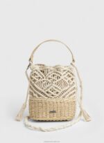 Women Mousse Pepe Jeans Macrame And Straw Bucket Bag 60J40740 - Image 2
