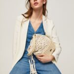 Women Mousse Pepe Jeans Macrame And Straw Bucket Bag 60J40740