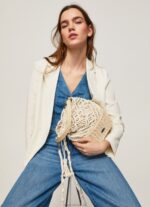 Women Mousse Pepe Jeans Macrame And Straw Bucket Bag 60J40740
