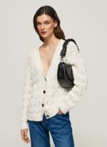 Women Mousse Pepe Jeans Openwork Cardigan With V Neckline 60J40230 - Image 2