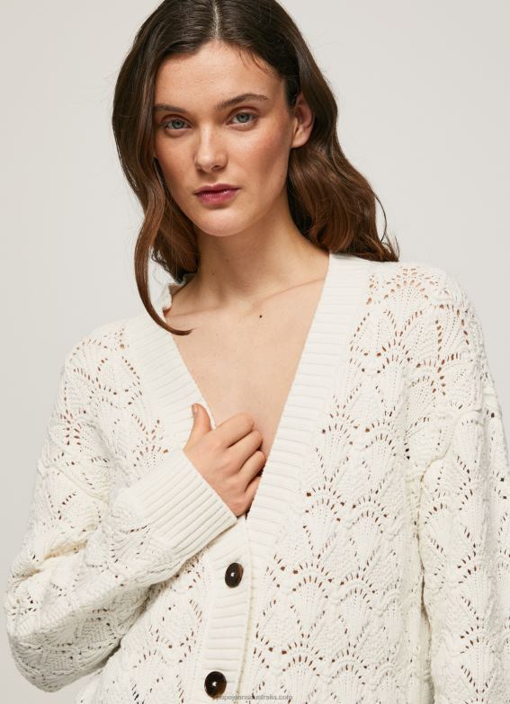 Women Mousse Pepe Jeans Openwork Cardigan With V Neckline 60J40230 - Image 3