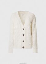 Women Mousse Pepe Jeans Openwork Cardigan With V Neckline 60J40230 - Image 5