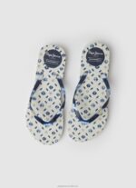 Women Mousse Pepe Jeans Rake Blue Beach Beach Flip Flops 60J40699 - Image 2