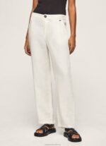Women Mousse Pepe Jeans Straight Trousers In Flowy Fabric 60J40311 - Image 2