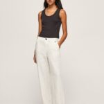 Women Mousse Pepe Jeans Straight Trousers In Flowy Fabric 60J40311