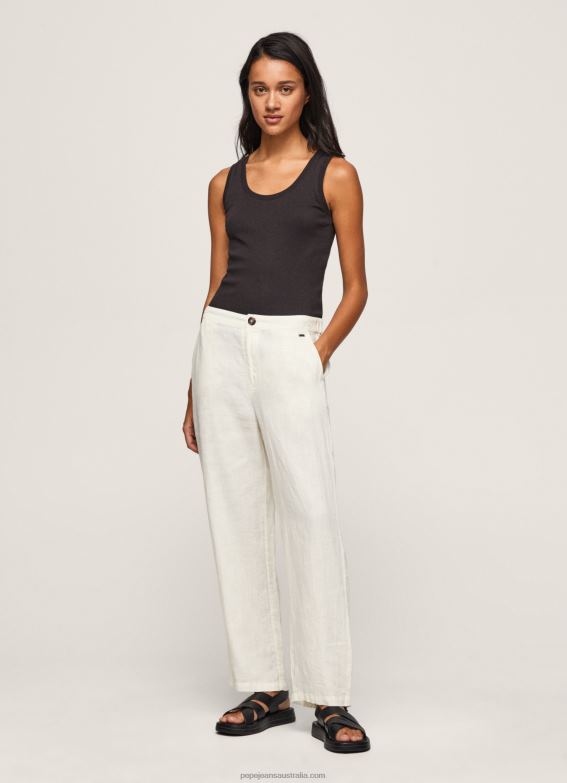 women_mousse_pepe_jeans_straight_trousers_in_flowy_fabric_60j40311.jpg Women Mousse Pepe Jeans Straight Trousers In Flowy Fabric 60J40311 - Image 1
