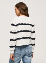 Women Mousse Pepe Jeans Striped Pattern Openwork Cardigan 60J40252 - Image 5