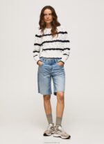 Women Mousse Pepe Jeans Striped Pattern Openwork Jersey 60J40251 - Image 2