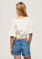 Women Mousse Pepe Jeans V-Neck Cropped Fit Top 60J40354 - Image 4