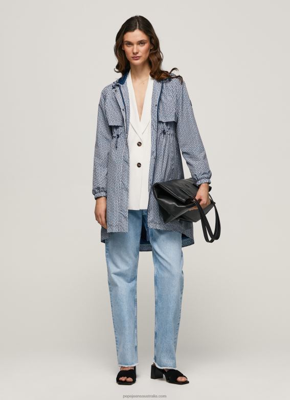 women_multi_pepe_jeans_all_over_logo_light_parka_60j40137.jpg Women Multi Pepe Jeans All-Over Logo Light Parka 60J40137 - Image 1