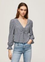 Women Multi Pepe Jeans All Over Logo Printed Blouse 60J40364