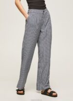Women Multi Pepe Jeans All Over Logo Printed Trousers 60J40307 - Image 2