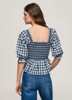 Women Multi Pepe Jeans Checkered Print Cropped Fit Top 60J40370 - Image 4