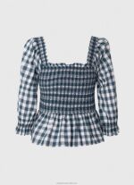 Women Multi Pepe Jeans Checkered Print Cropped Fit Top 60J40370 - Image 5