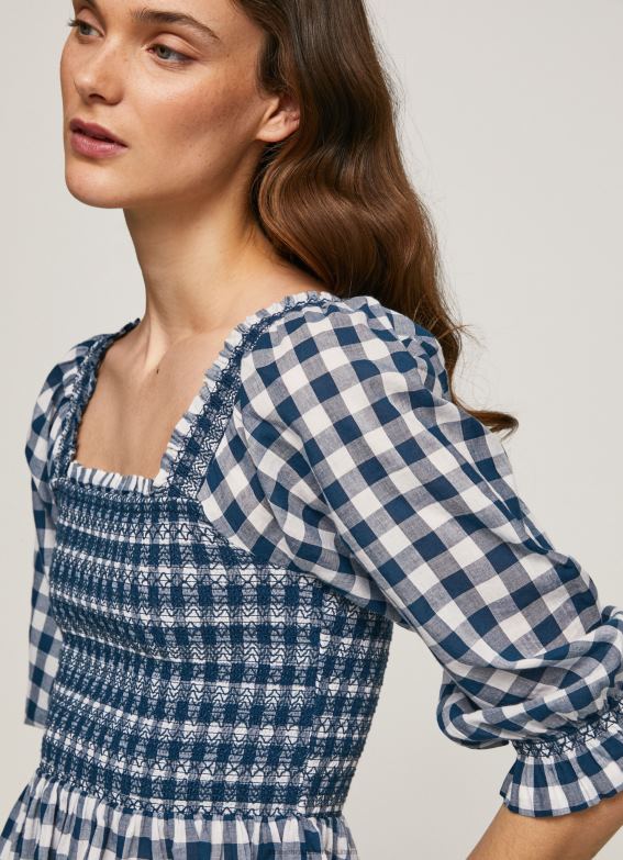 women_multi_pepe_jeans_checkered_print_cropped_fit_top_60j40370.jpg Women Multi Pepe Jeans Checkered Print Cropped Fit Top 60J40370 - Image 1