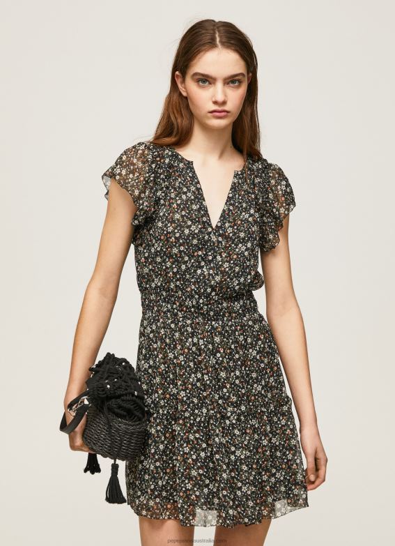 women_multi_pepe_jeans_floral_chiffon_dress_60j40171.jpg Women Multi Pepe Jeans Floral Chiffon Dress 60J40171 - Image 1