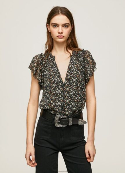 Women Multi Pepe Jeans Floral Print Chiffon Blouse 60J40367