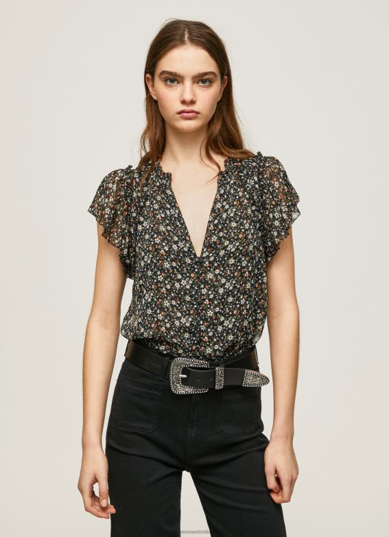 women_multi_pepe_jeans_floral_print_chiffon_blouse_60j40367.jpg Women Multi Pepe Jeans Floral Print Chiffon Blouse 60J40367 - Image 1