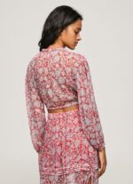 Women Multi Pepe Jeans Floral Print Cropped Fit Blouse 60J40363 - Image 4
