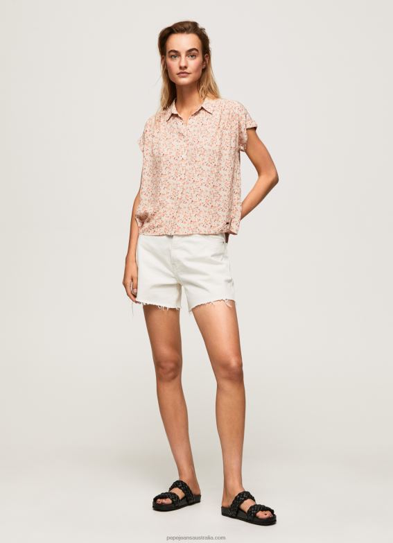 Women Multi Pepe Jeans Floral Short Sleeved Shirt 60J40356 - Image 2