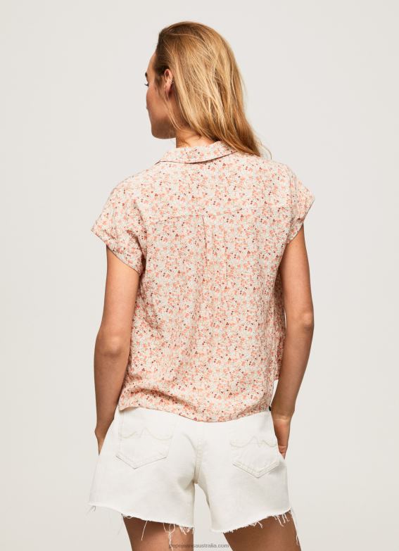 Women Multi Pepe Jeans Floral Short Sleeved Shirt 60J40356 - Image 4