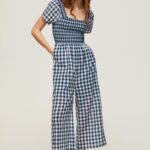 Women Multi Pepe Jeans Long Checkered Print Jumpsuit 60J40185