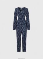 Women Multi Pepe Jeans Long Jumpsuit With Geometric Print 60J40199 - Image 5