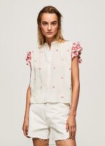 Women Multi Pepe Jeans Mao Blouse Embroidered Details 60J40322 - Image 3