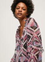 Women Multi Pepe Jeans Paisley Print Blouse With Ruffles 60J40376 - Image 3