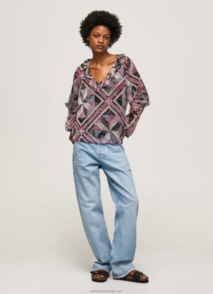 Women Multi Pepe Jeans Paisley Print Blouse With Ruffles 60J40376