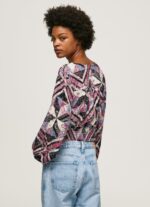 Women Multi Pepe Jeans Paisley Print Cropped Fit Top 60J40377 - Image 4
