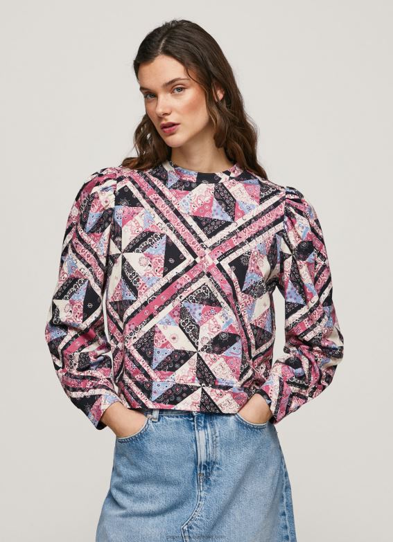 women_multi_pepe_jeans_patchwork_cotton_jumper_60j40277.jpg Women Multi Pepe Jeans Patchwork Cotton Jumper 60J40277 - Image 1