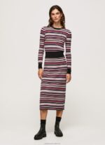 Women Multi Pepe Jeans Ribbed Midi Skirt 60J40501