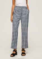 Women Multi Pepe Jeans Straight Gingham Checkered Trousers 60J40290 - Image 2