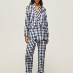 Women Multi Pepe Jeans Straight Gingham Checkered Trousers 60J40290