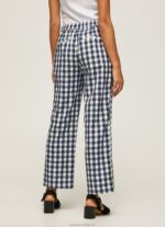 Women Multi Pepe Jeans Straight Gingham Checkered Trousers 60J40290 - Image 4